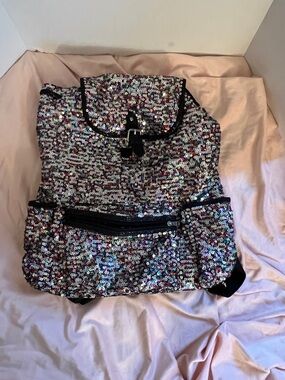 Justice Multicolor Sequin Backpack with Black Trim